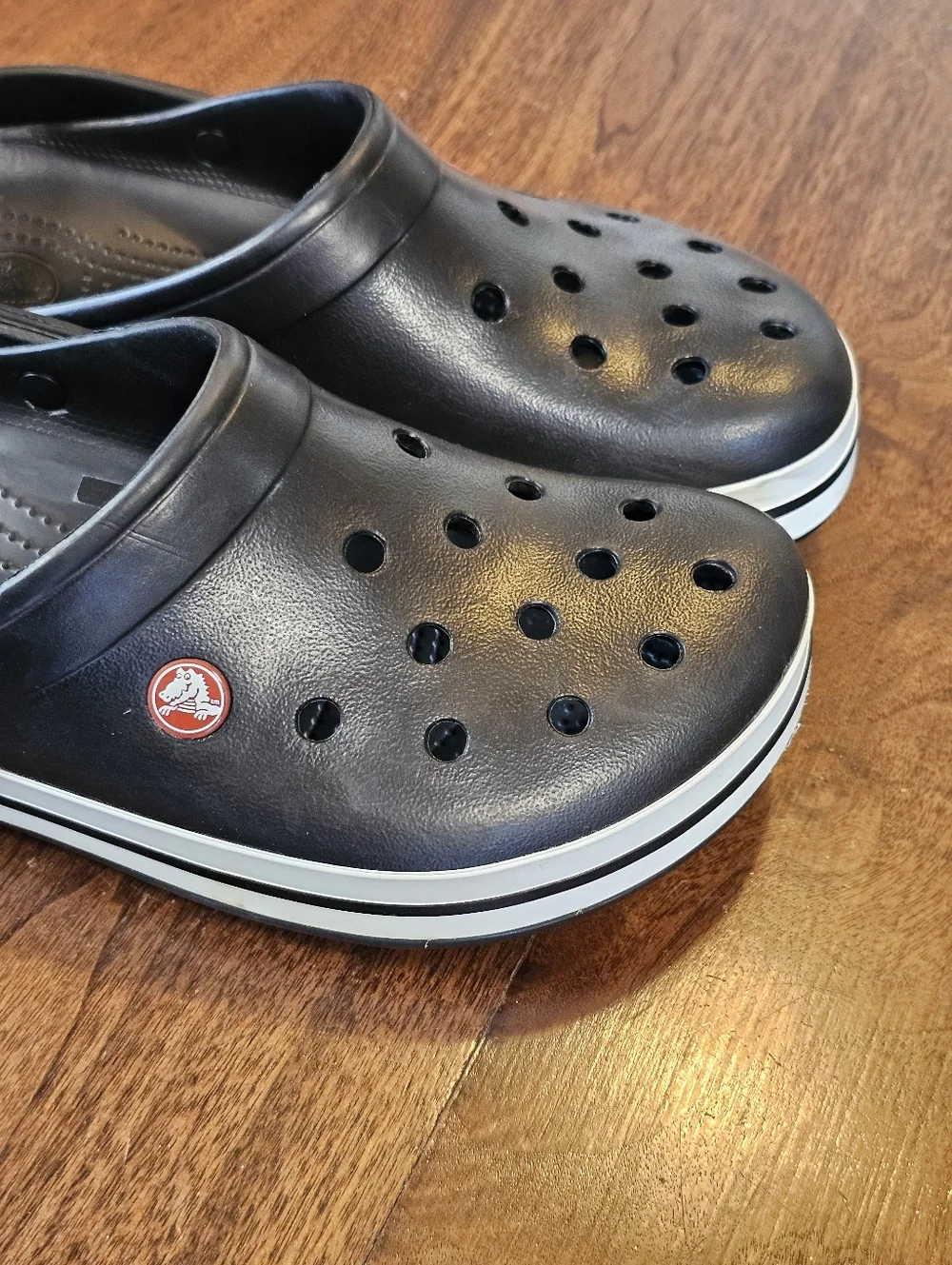 Crocs Black And White Unisex Size Mens 9 Size Womens 11